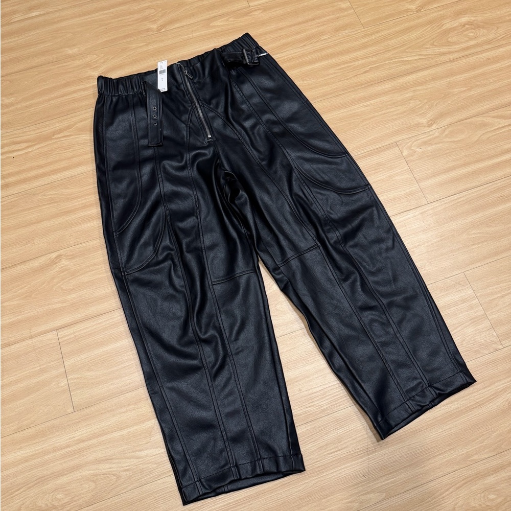 Leather Barrel Pants